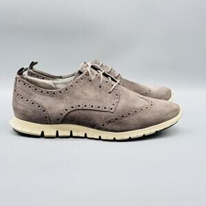 Cole Haan Shoes Womens 10 Brown Taupe Oxford Suede Zerogrand Waterproof Comfort